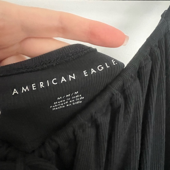 American Eagle Black Ribbed Mini Dress - Picture 2 of 4